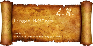Linges Mózes névjegykártya